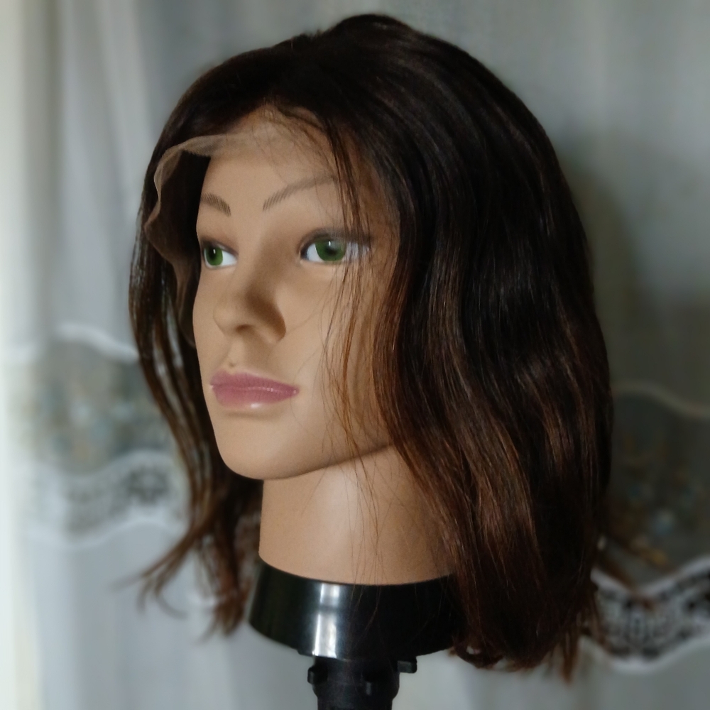 Brown To Auburn Ombre Human Hair Lace Front 16 Inches